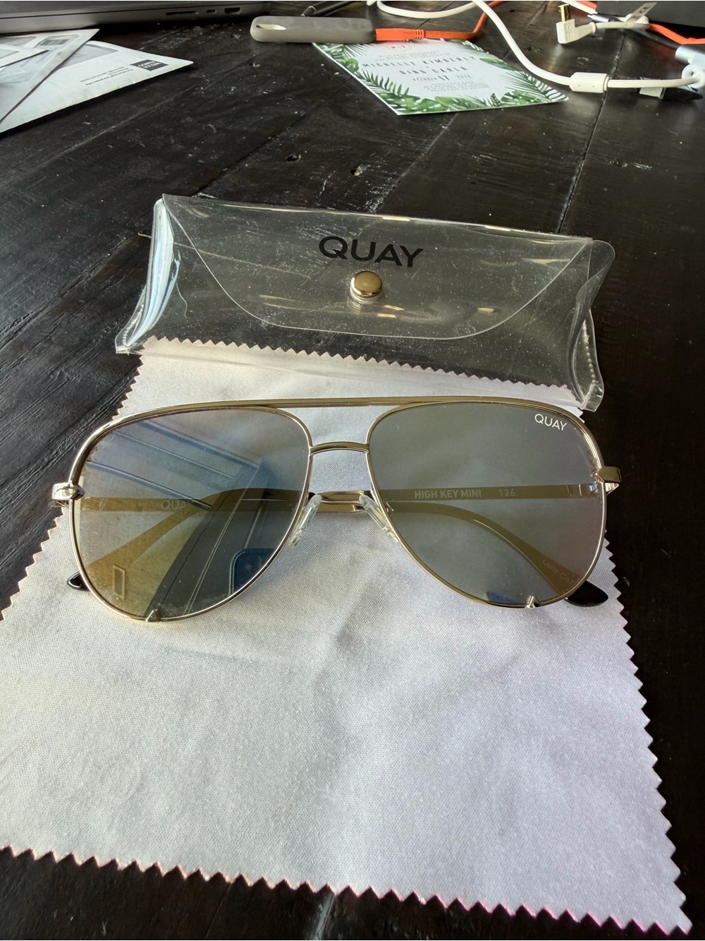 Quay Australia Gold Aviator Sunglasses